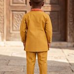 Funa Gold African Senator Kaftan Set for Boys | Nigerian African Fashion DPCXSAGS22 by Dupsie's African Fashion