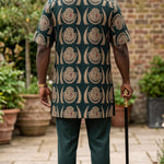 Ekanem Green Igbo Isiagu Dashiki Shirt & Pants | African Fashion for Men DPISGGB12 by Dupsies