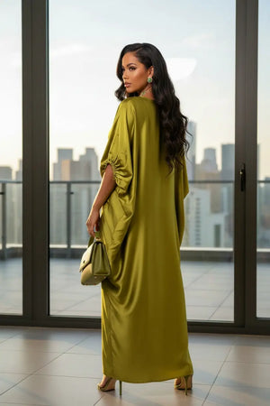 green african dress women Hamsa Satin Abaya Caftan for | Fashion Style: 12059749