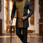 Stylish African Fashion for Men - Jato Dashiki Top & Drawstring Pants