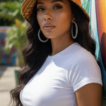 Dupsie's Zifa Bucket Hat paired with African casual wear for a day out.