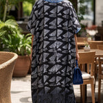 Dupsie's Navy Blue African Print Fashion Caftan Dress for Women | Lana DPCDNBLB5 by Dupsie's African Fashion
