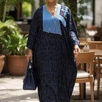Dupsie's Navy Blue African Print Fashion Caftan Dress for Women | Lana DPCDNBLB5 by Dupsie's African Fashion