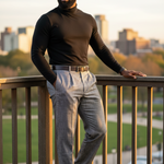 Laoye Black and Silver Aso Oke Pants by Dupsie's African Fashion