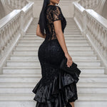 Exclusive Layla Black African Hand-beaded Corset Bustier Dress for Women | Dupsie’s DPXBBPD48 by Dupsie's African Fashion
