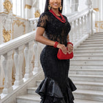 Exclusive Layla Black African Hand-beaded Corset Bustier Dress for Women | Dupsie’s DPXBBPD48 by Dupsie's African Fashion