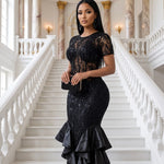 Exclusive Layla Black African Hand-beaded Corset Bustier Dress for Women | Dupsie’s DPXBBPD48 by Dupsie's African Fashion