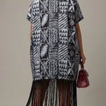 Molewa Black and White African Print Dress for Women | Dupsie’s African Fashion DPDBWF31 by Dupsie's African Fashion