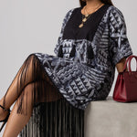 Molewa Black and White African Print Dress for Women | Dupsie’s African Fashion DPDBWF31 by Dupsie's African Fashion