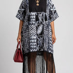 Molewa Black and White African Print Dress for Women | Dupsie’s African Fashion DPDBWF31 by Dupsie's African Fashion