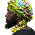 Lemon Green African print Turban