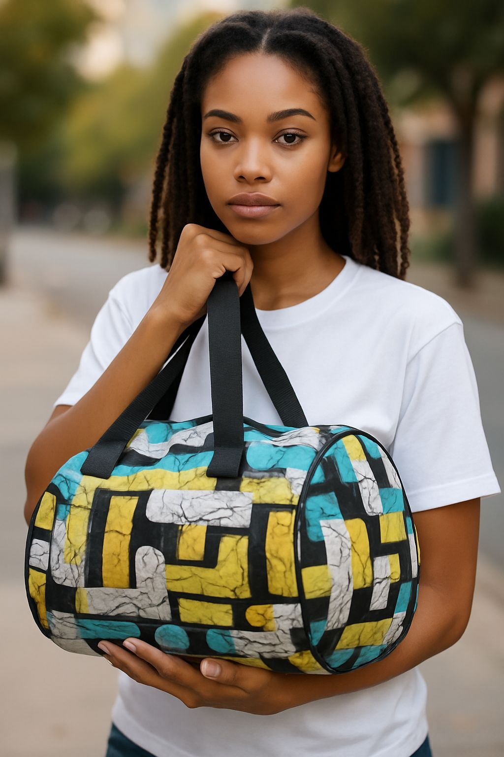 Yellow Green African print bag dupsies 