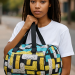 Yellow Green African print bag dupsies 