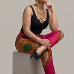 Ngelah Red African Print Pants for Women | Cotton Kitenge Ankara Pants | Dupsie’s African Fashion DP3975EPW by Dupsie's African Fashion