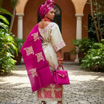 Nigerian Aso Oke wedding outfit Ifeya with embroidered top and wrap skirt African clothing for women