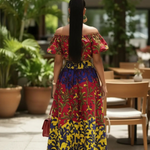Elegant Nigerian African print crop top and skirt set for women's party fashion.
