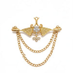 Nigusi vintage gold lapel chain brooch for men and women African fashion