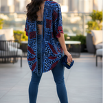 Olaide African Print Adire Kimono Top by Dupsie's African fashion