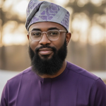 Poju grey handwoven Damask Aso Oke fila hat for men by Dupsie’s African Fashion, luxury African hat for men and Nigerian Aso Oke Yoruba hat for African clothing and African weddings.