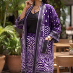 Purple African kimono top and matching pants set for women Yumi African fashion