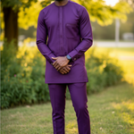 Matching Purple Drawstring Pants - Stylish and Comfortable - Dupsie's African Fashion