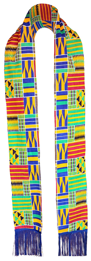 Dupsie's Ahenfo Kente African Print Sash with Fringes DPC4075S