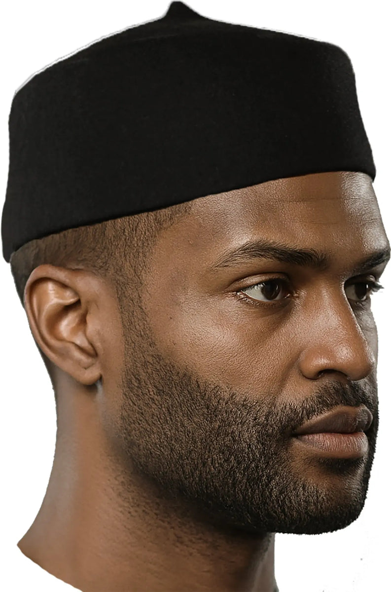Black African Cap Igbo Fez Wool Hat - Authentic Elegance – Dupsie's ...