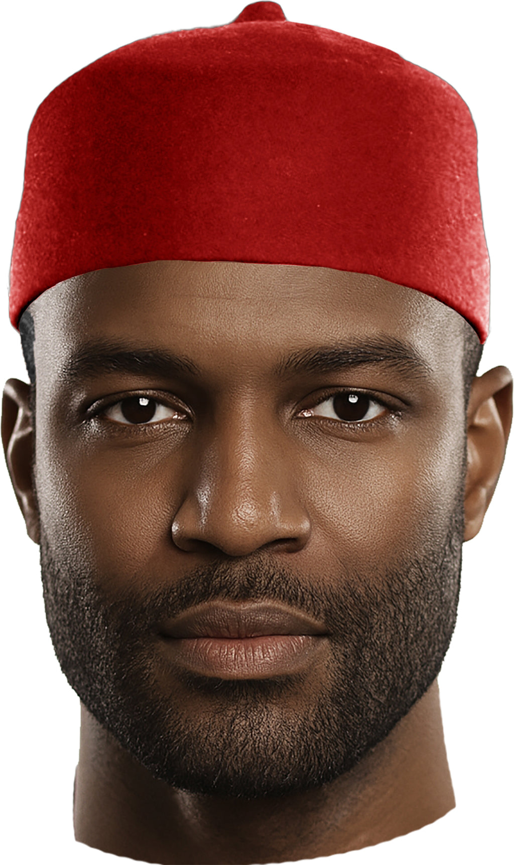 Red Wool Fez Hat for Men – Soft Felt Igbo Cap | Traditional African Hat Kufi - DPH259