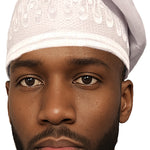 White African ASO Oke Embroidered Cap | Traditional Nigerian Men’s Hat | Weddings | Celebrations | Parties | Formal