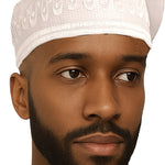 White African ASO Oke Embroidered Cap | Traditional Nigerian Men’s Hat | Weddings | Celebrations | Parties | Formal