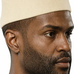 Off White Wool Fez Hat for Men Soft Felt Igbo Cap | Traditional African Hat Kufi Moroccan-style fez 