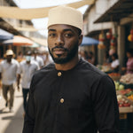 Off White Wool Fez Hat for Men Soft Felt Igbo Cap | Traditional African Hat Kufi Moroccan-style fez 