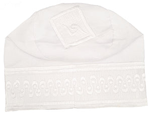 Dupsie's Alagobi All White Embroidered Aso Oke Kufi Fila Hat