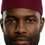 Maroon Wool Felt Igbo Cap African Fez Kufi Hat | African Fashion | Dupsie's 
