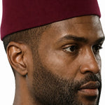 Maroon Wool Felt Igbo Cap African Fez Kufi Hat | African Fashion | Dupsie's 