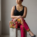 Ngelah Red African Print Pants for Women | Cotton Kitenge Ankara Pants | Dupsie’s African Fashion DP3975EPW by Dupsie's African Fashion