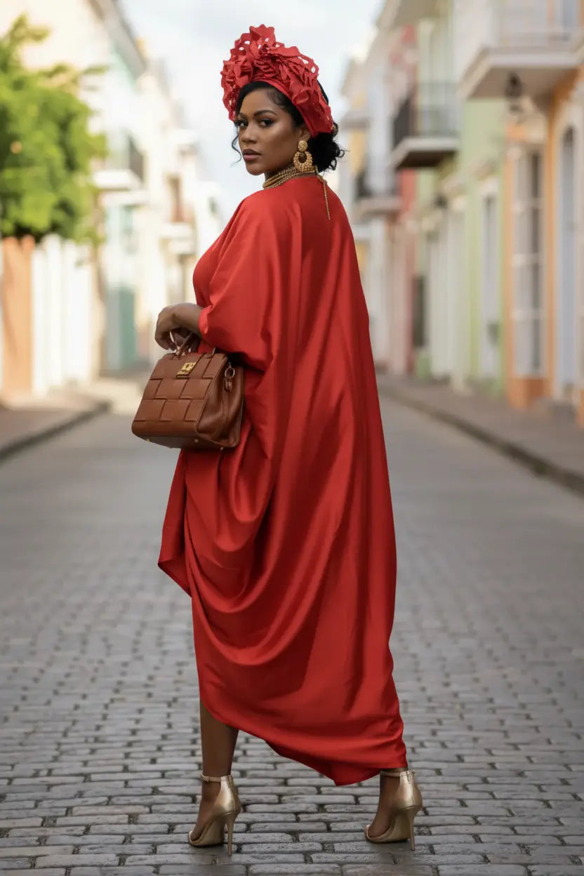 african dress for ladies Zaynab Red Satin Abaya Caftan Women | Fashion Gold