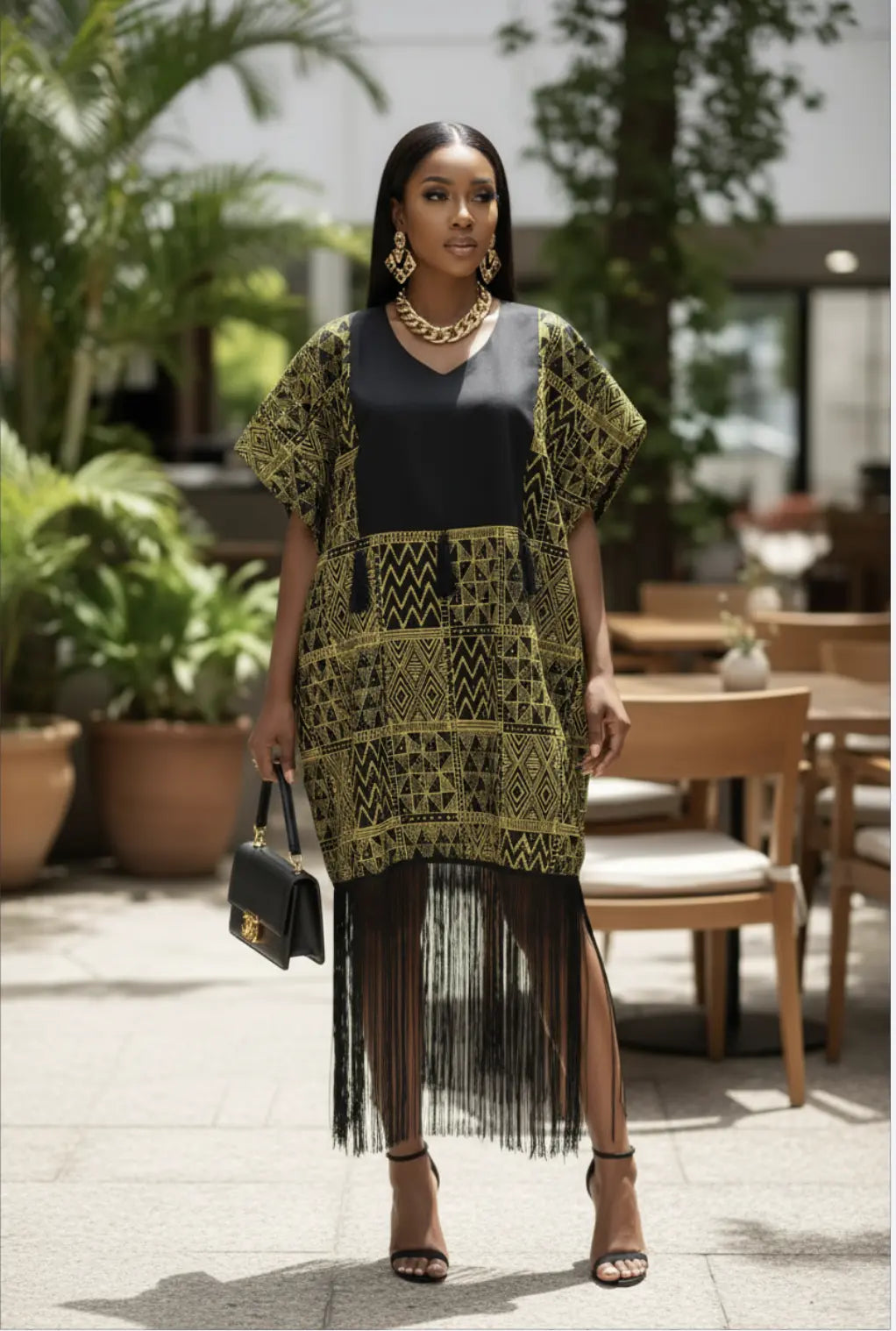 Dupsie's karafah Purple and Yellow Red African Print Sleeveless