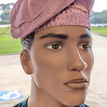 Traditional African Aso Oke Hat – Yoruba Fila Cap in Lilac Purple