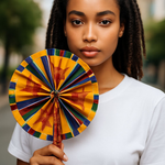 Dupsie's Kente African print foldable fan portable