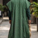 Imoh Green Embroidered African Lace Agbada Robe for Men DPAGBGL39