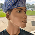 Yoruba Royal-Blue Aso Oke hat African clothing accessory by Dupsie’s