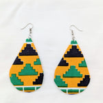 Handmade yellow, red, green, and black Kente cloth earrings Afrocentric jewelry