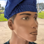 Handwoven African Aso Oke kufi hat – Royal Blue African fashion headwear for Yoruba traditional style