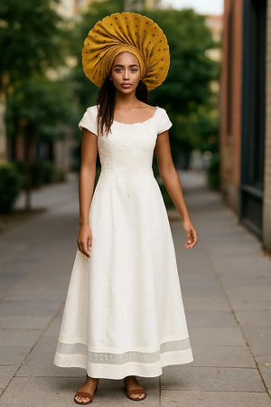 Dupsie's Nika Ivory beaded Satin Maxi dress DPSATWDB - Dupsie's Dupsie's African Fashion Dupsie's Nika Ivory beaded Satin Maxi dress DPSATWDB - Dupsie's Dupsie's African Fashion