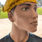 Gold African aso Oke hat dupsies hand cut