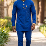 Rotsap Blue African Senator Kaftan Set for Men | Dupsie’s DPASRBGC11 by Dupsie's African Clothing