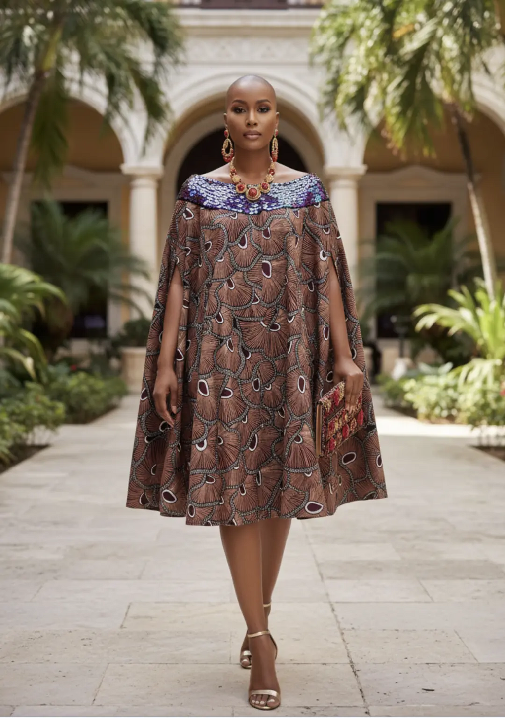 Dupsie's karafah Purple and Yellow Red African Print Sleeveless Shawl –  Dupsie's African Fashion
