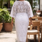 Timisayo All-White African Lace Wrap Skirt Set for Women | Nigerian Iron and Buba DPWLTWS51 by Dupsie's African Clothing