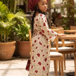 Toun Beige & Burgundy African Sequin Lace Iro and Buba Set for Girls DPMBLTWG by Dupsies